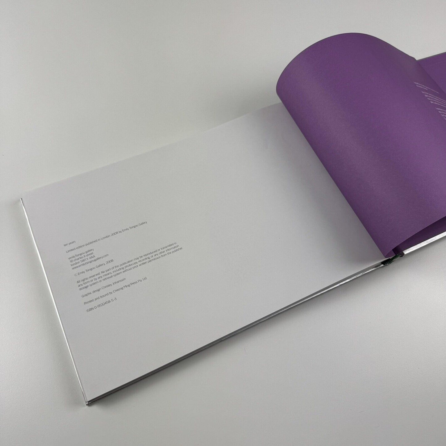 Emily Tsingou Gallery Ten Years. March 1998 - February 2008 limited edition 324/500