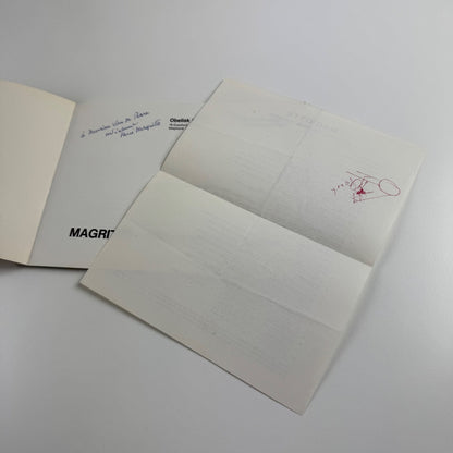 Rene Magritte. Paintings, Drawings, Gouaches | Obelisk Gallery, 1961 edited by Philip M. Laski | inscribed to the Belgian journalist Hugo van de Pierre by Magritte
