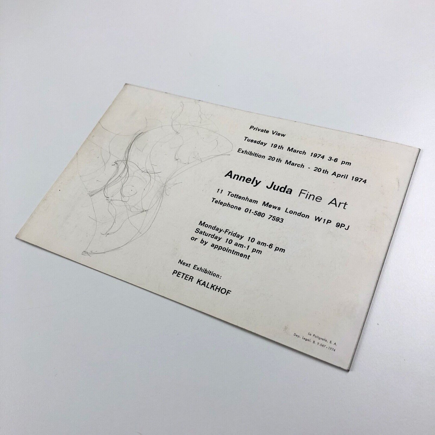 Folding card for Don Kunkel | Annely Juda Fine Art, 1974