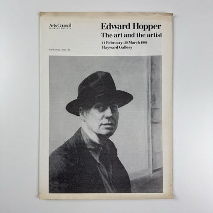 Folding sheet/gallery guide for Edward Hopper. The art and the artist |The Hayward Gallery, Arts Council, 1981