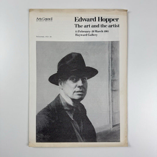 Folding sheet/gallery guide for Edward Hopper. The art and the artist |The Hayward Gallery, Arts Council, 1981