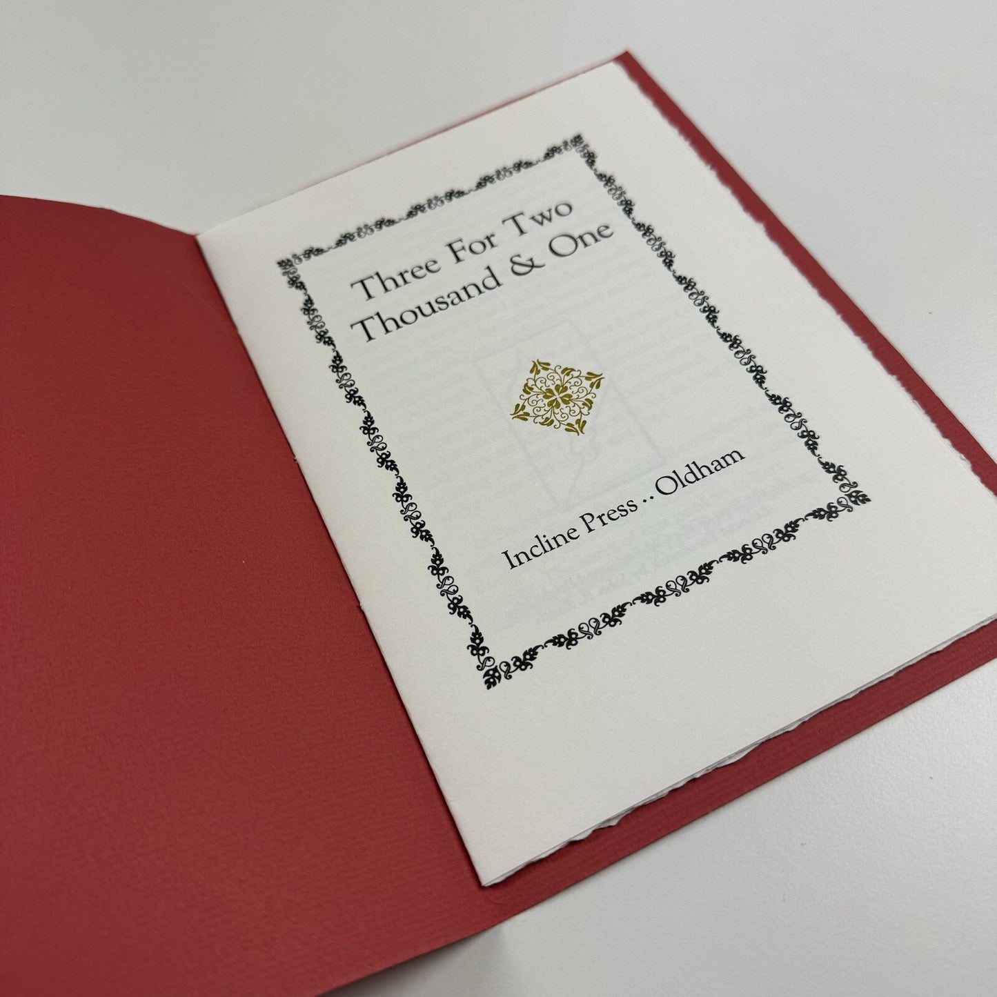 Three For Two Thousand & One | Incline Press booklet, 2001