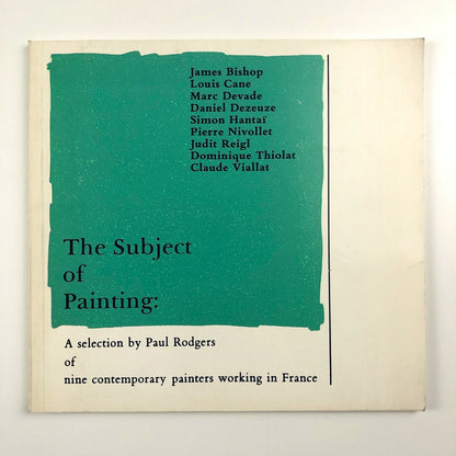 The Subject of Painting. A Selection by Paul Rogers | Museum of Modern Art Oxford catalogue, 1982