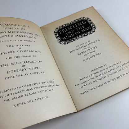 Printing and the Mind of Man | Catalogue of the exhibitions at The British Museum and Earls Court, London 16-27 July 1963