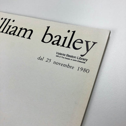 William Bailey | Galleria d'Arte Il Gabbiano Rome 1980 catalogue