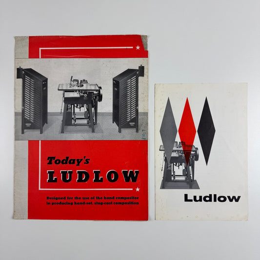 Two leaflets for Ludlow Typograph Company, Chicago Ludlow machinery