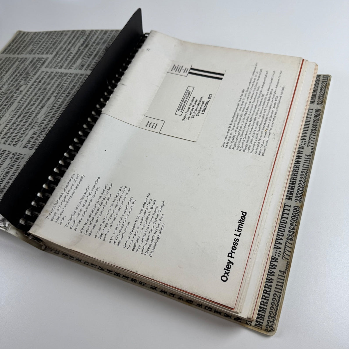 Oxley Press Limited Typefaces | folder of typefaces, c. 1970
