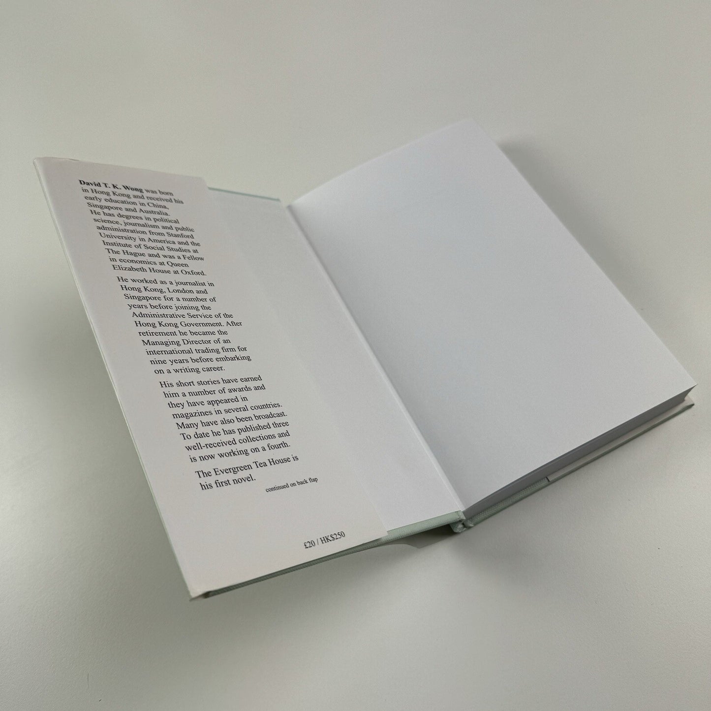 The Evergreen Tea House – A Hong Kong Novel by David T.K. Wong | Muse, 2003 | Inscribed by the author