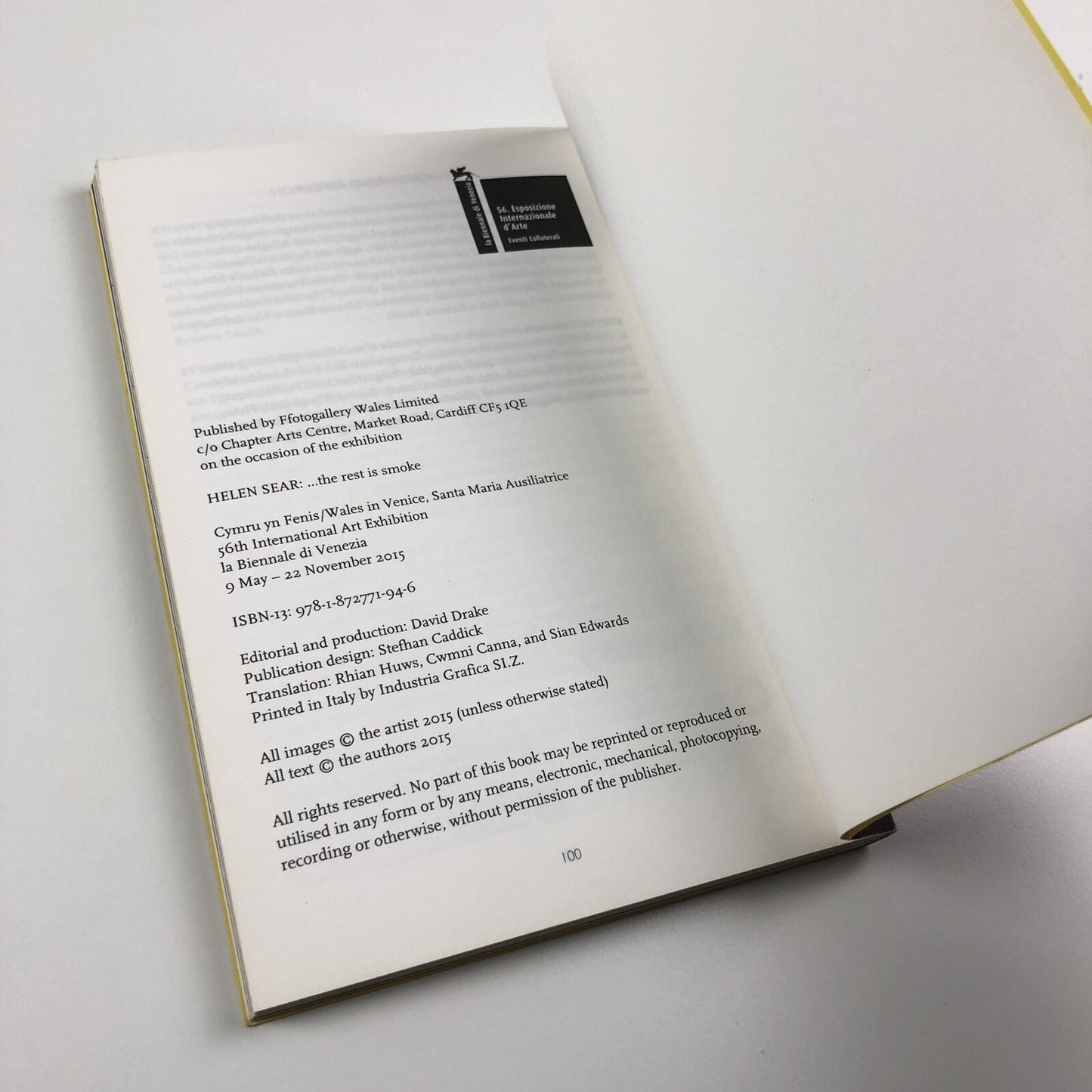 Helen Sear ... the rest is smoke | Wales in Venice biennale catalogue, 2015