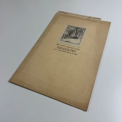 Ephemera: lunch menu The First Edition Club opening of the New Premises 6 Little Russell Street 1923