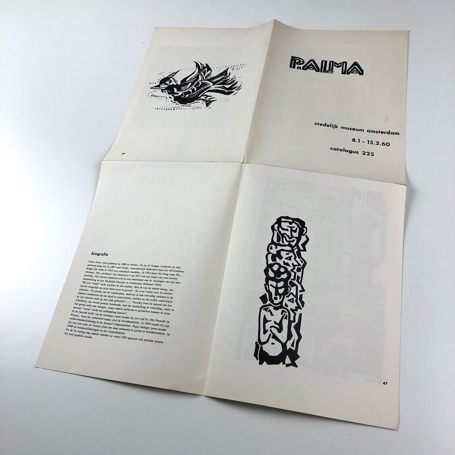 [Peter] P. Alma | Stedelijk Museum fold out guide | Design by Willem Sandberg, 1960