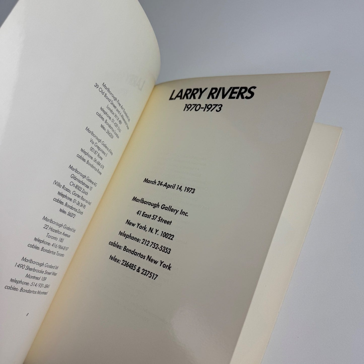 Larry Rivers 1970-1973 | Marlborough Fine Art, New York, March to April 1973