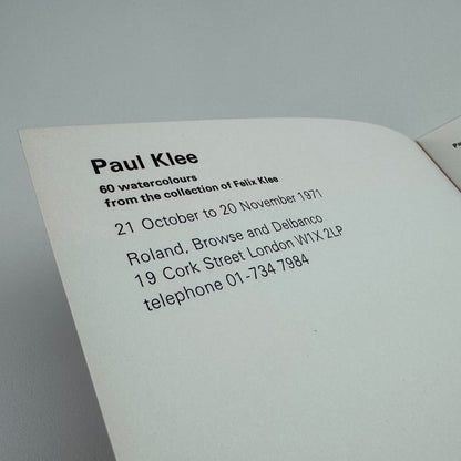 Paul Klee. 60 watercolours collection of Felix Klee Roland, Browse & Delbanco