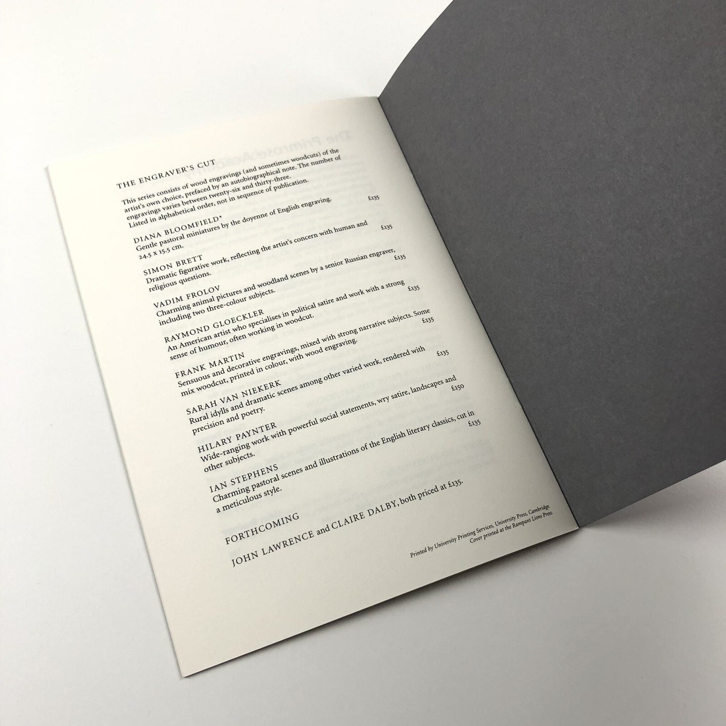 The Rampant Lions Press Book List – Autumn 2001 booklet