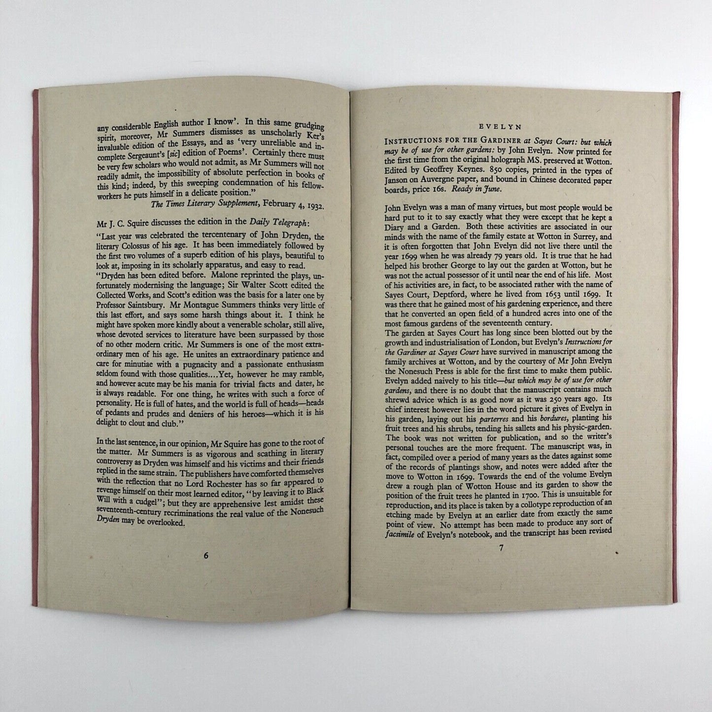Prospectus & Retrospectus of the Nonesuch Press, 1932