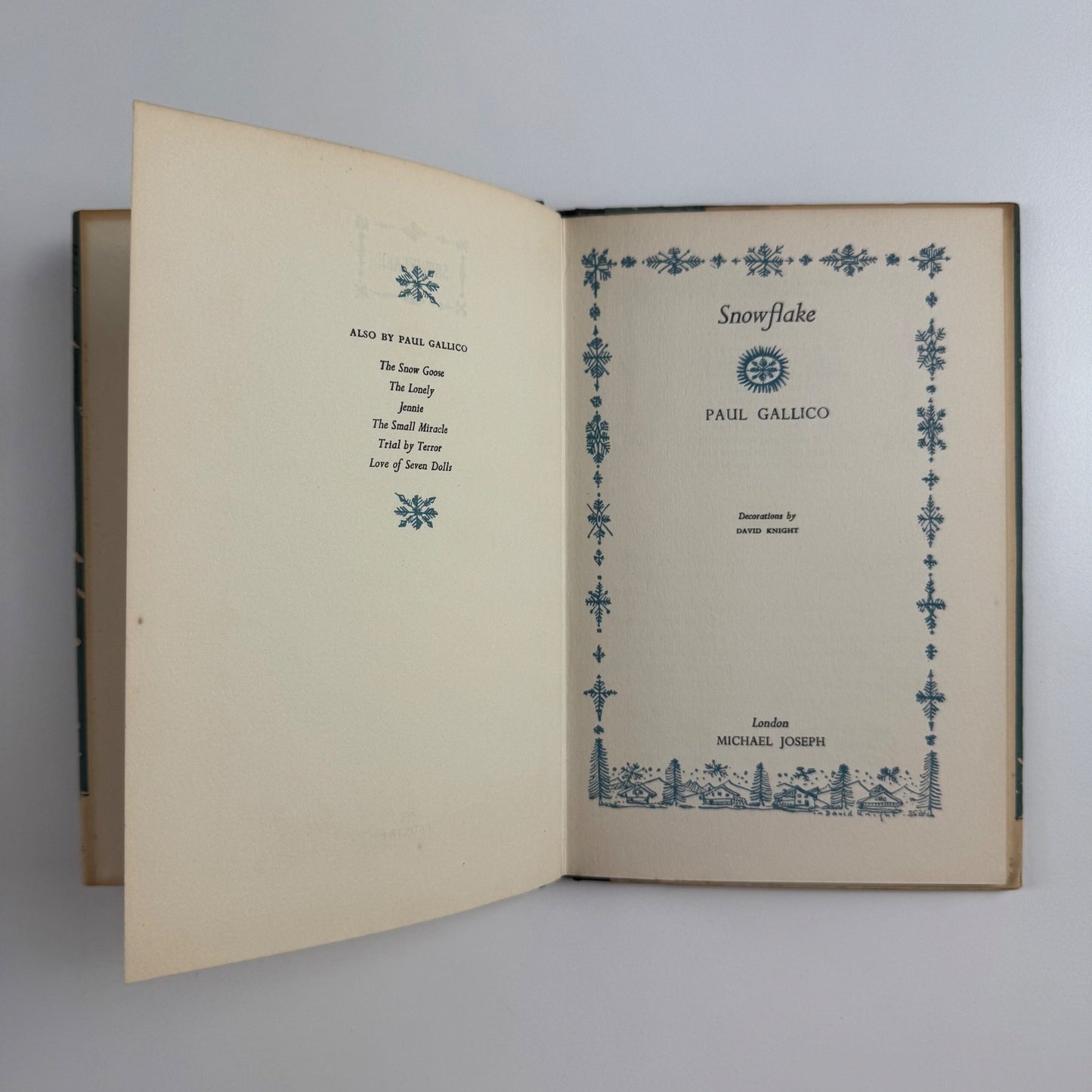 Snowflake by Paul Gallico | Michael Joseph, 1958 11th impression signed