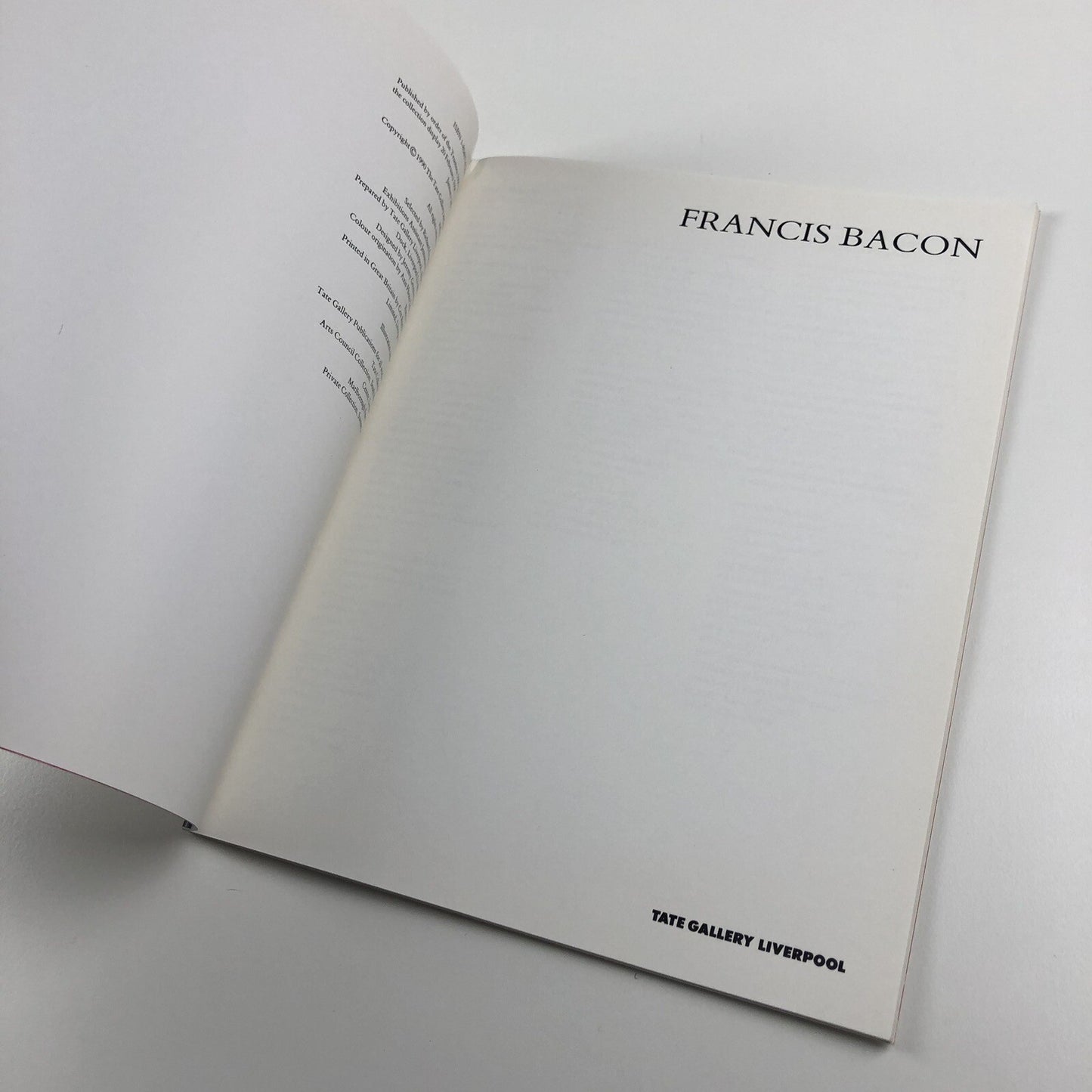 Francis Bacon. Tate Gallery Liverpool booklet, 1990