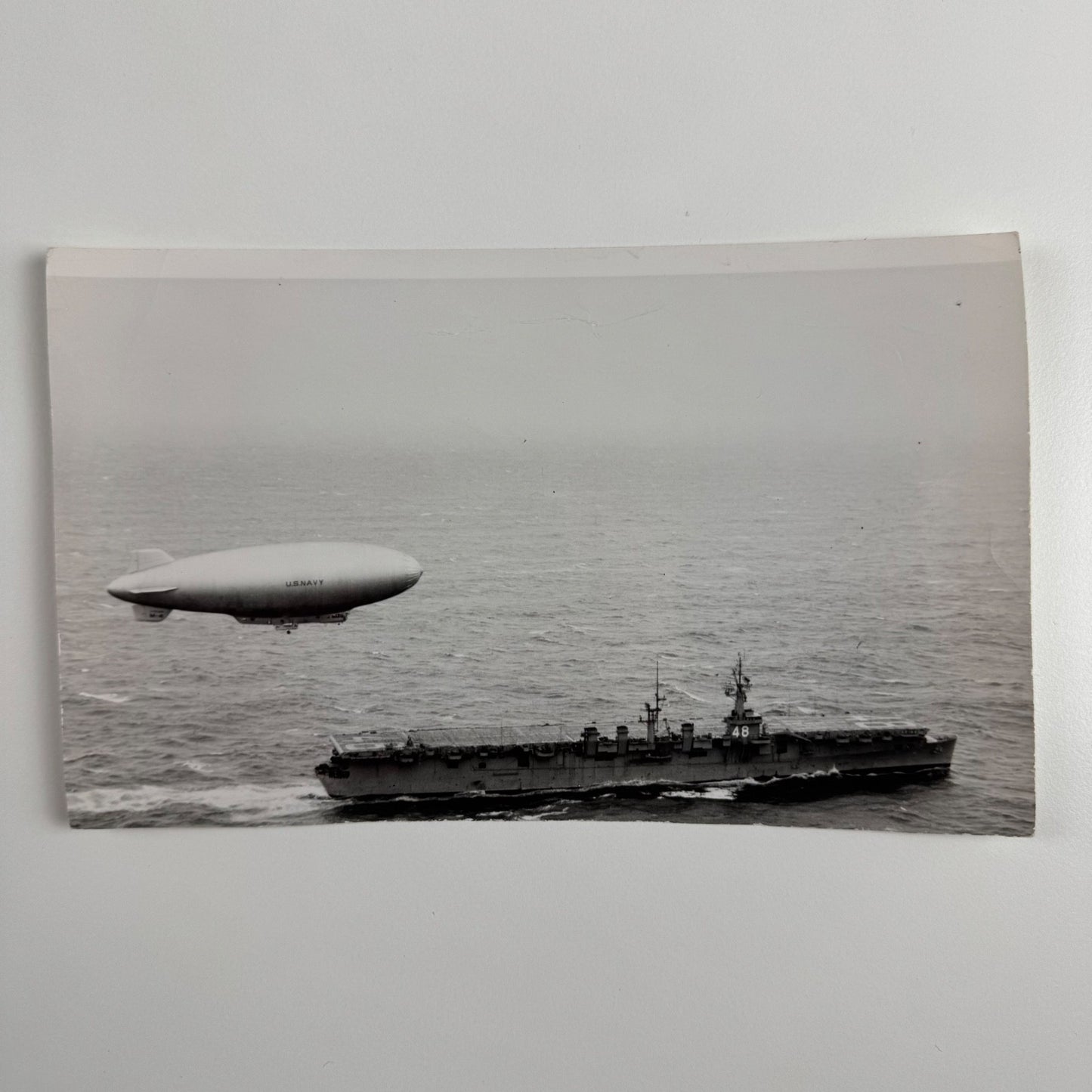 Photo Non-rigid airship M4 flight over USS Saipan 11 October 1949
