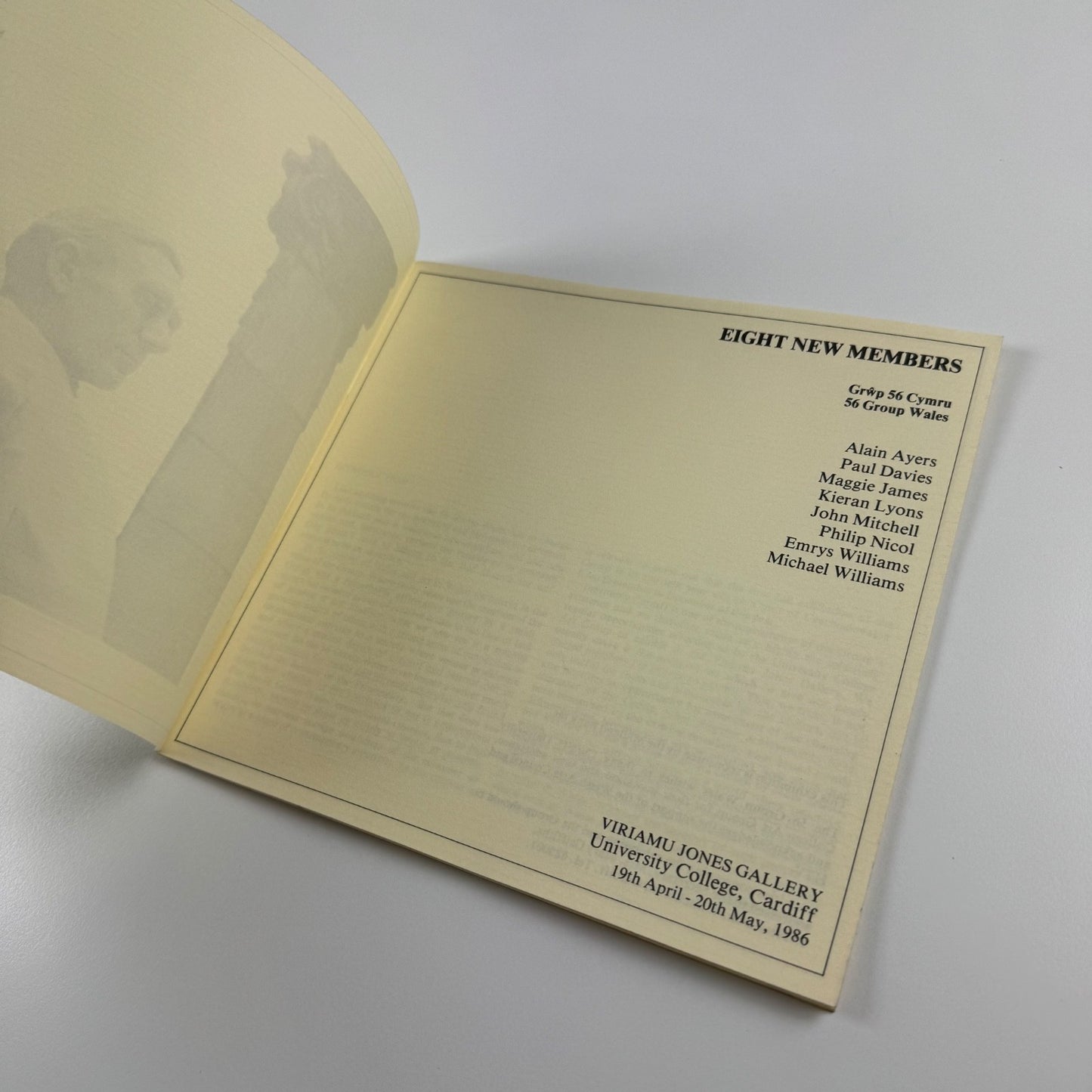 56 Group Wales. Eight new members | Viriamu Jones Gallery, Cardiff, 1986