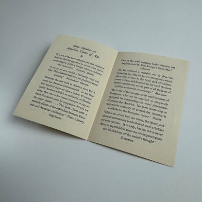 Tiny leaflet/order form for America Comes of Age by André Siegfried Jonathan Cape c.1927