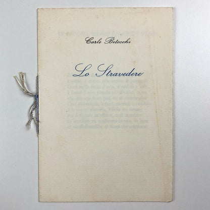 Lo Stravedere by Carlo Betocchi | Edited by Bino Rebellato / Padua, 1970