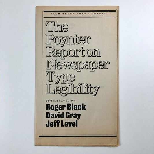 The Poynter Report on Newspaper Type Legibility | The Pointer Institute for Media Studies | Palm Beach Post | Roger Black
