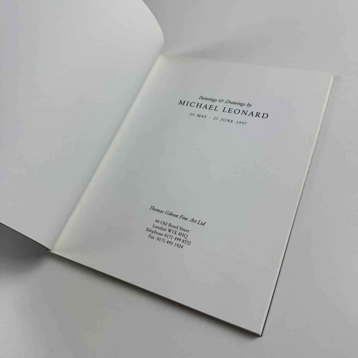 Paintings and Drawings by Michael Leonard | Thomas Gibson Fine Art 1997