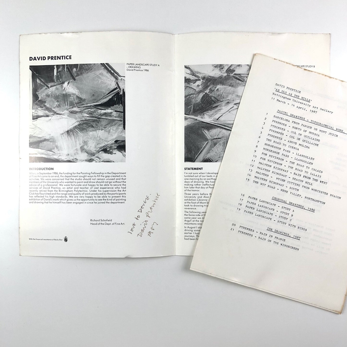Dave Prentice – As Old As The Hills | University of Nottingham 1986-87 signed leaflet