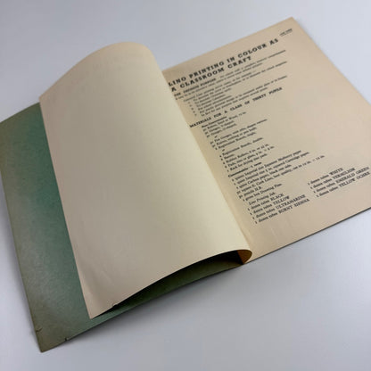 Lino Printing in Colour as a classroom craft by J.R. Spencer. Reeves booket