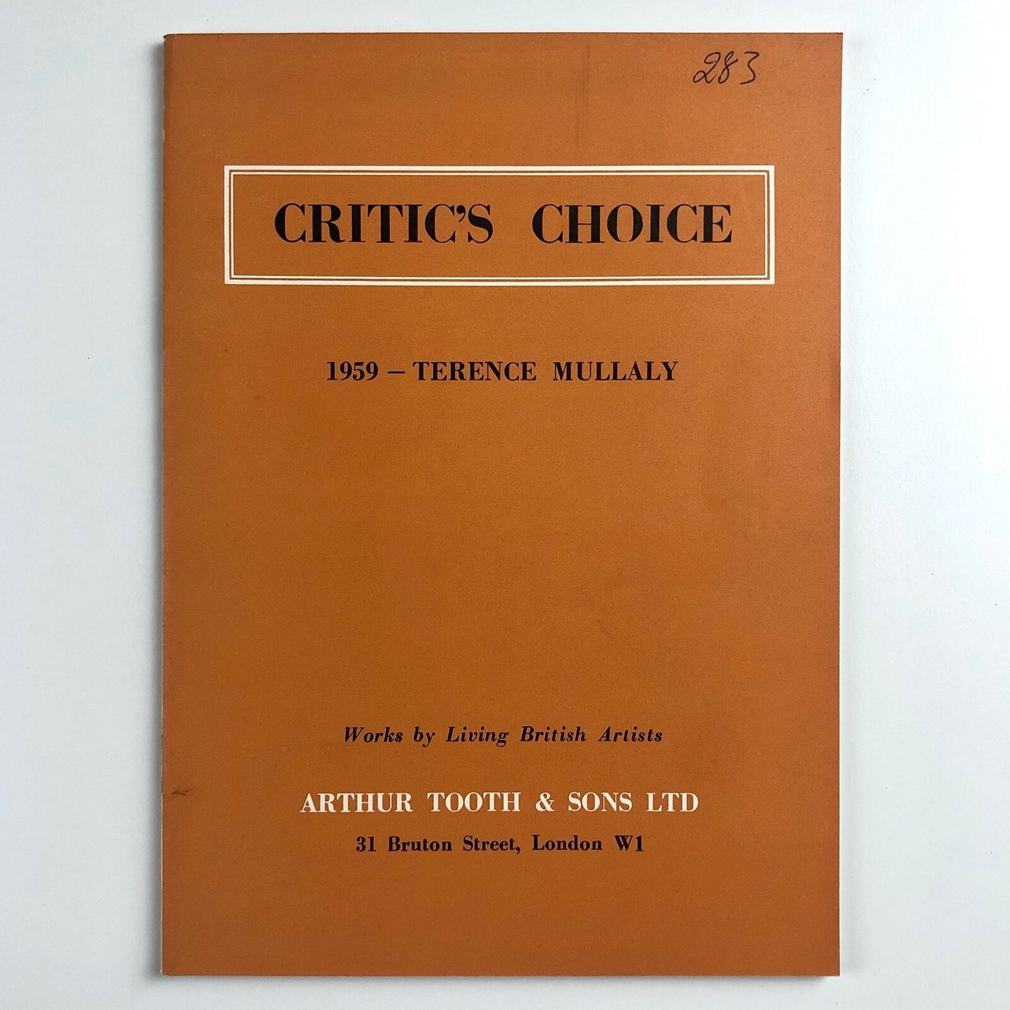 Critic's Choice exhibition catalogue, Terence Mullaly | Arthur Tooth & Sons 1959