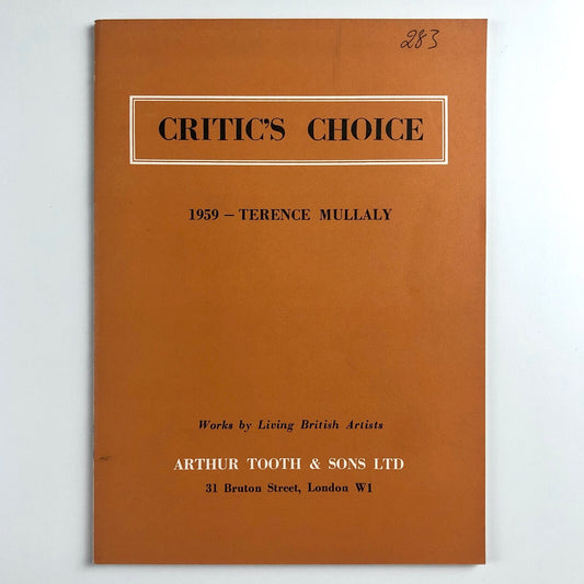 Critic's Choice exhibition catalogue, Terence Mullaly | Arthur Tooth & Sons 1959