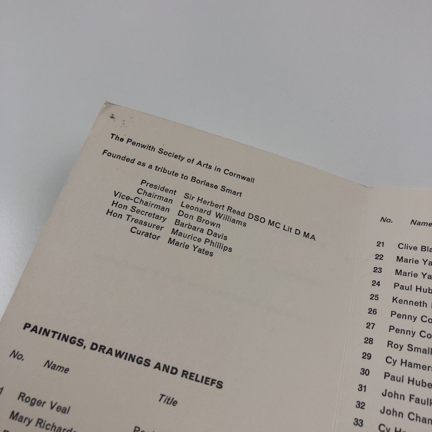 Folded card – The Penwith Society of Arts Associates Exhibition, 1966 St Ives