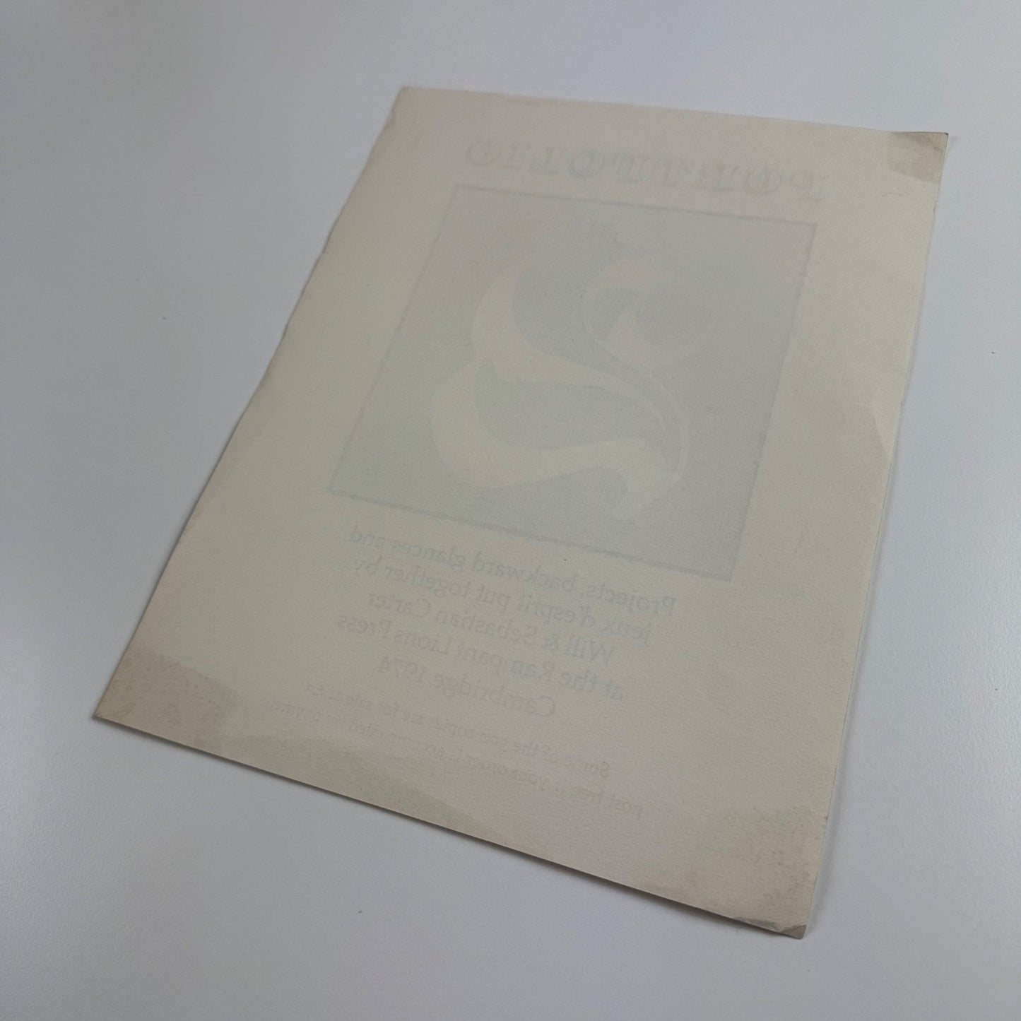 Small poster for Portfolio... Will & Sebastian Carter Rampant Lions Press 1974