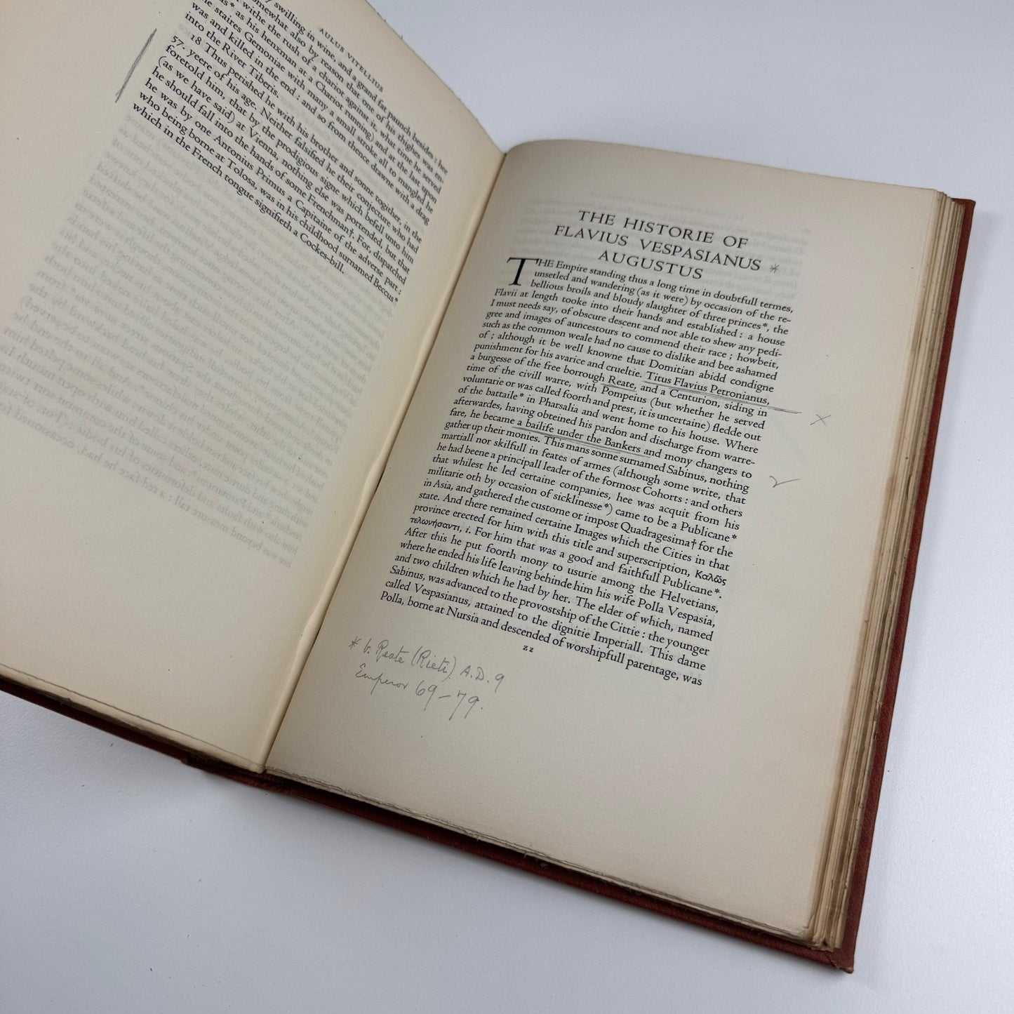The Historie of Twelve Caesars, Emperors of Rome. Written in Latine by C. Suetonius Tranquillus, and newly translated into English by Philemon Holland | Haslewood Books, Frederick Etchells, 1931