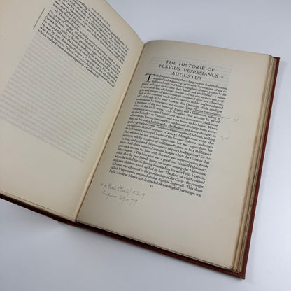 The Historie of Twelve Caesars, Emperors of Rome. Written in Latine by C. Suetonius Tranquillus, and newly translated into English by Philemon Holland | Haslewood Books, Frederick Etchells, 1931