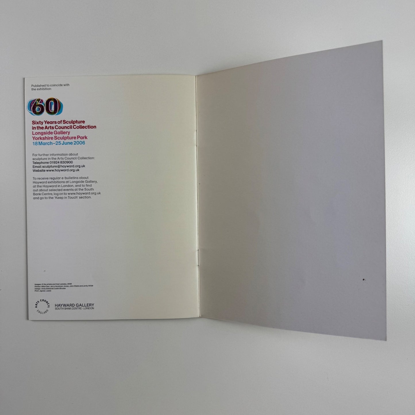 Gallery guide for Sixty Years of Sculpture in the Arts Council Collection | Longside Gallery, 2006