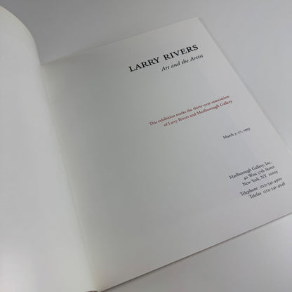 Larry Rivers. Art and the Artist | Marlborough New York, March 1993