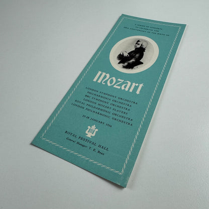Leaflet 200th anniversary of birth of Mozart concerts Royal Festival Hall 1956