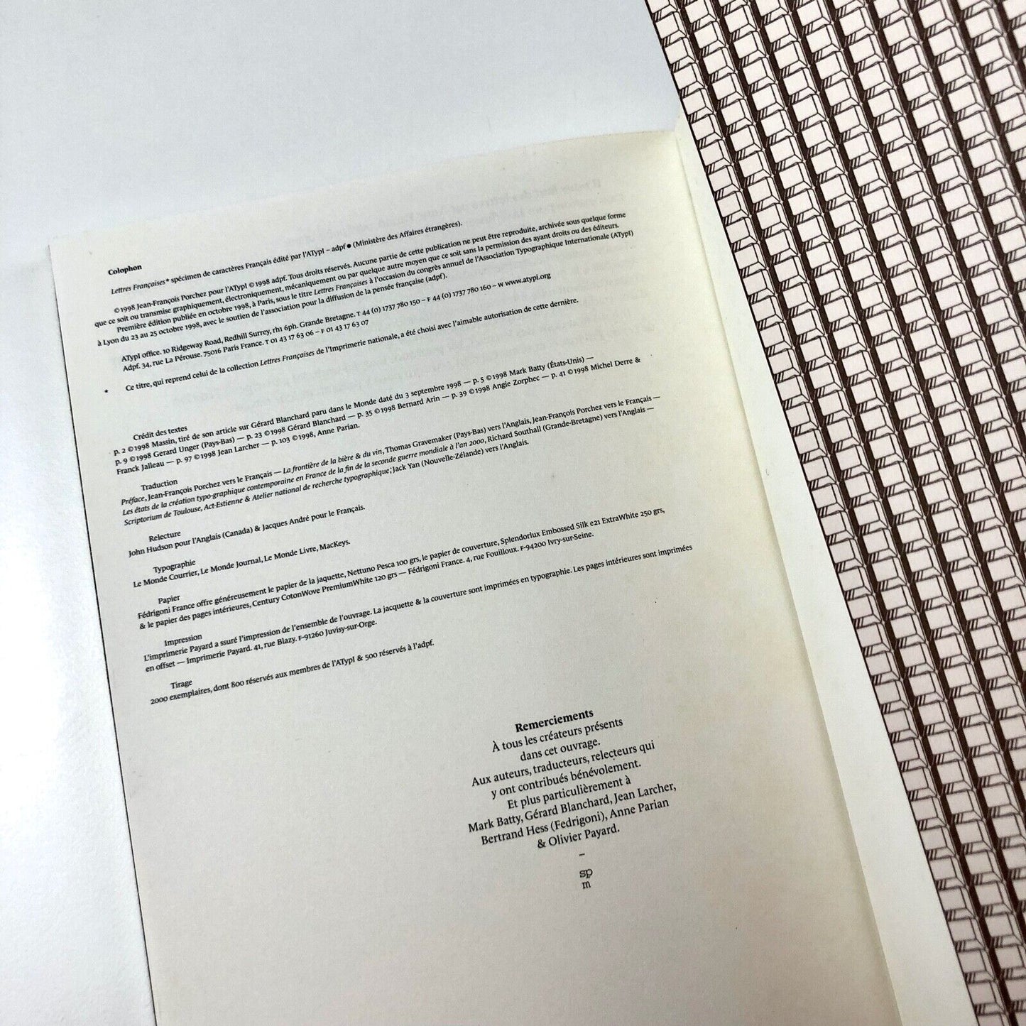 Lettres Françaises: Specimen de caractères français Jean-Francois Porchez 1998