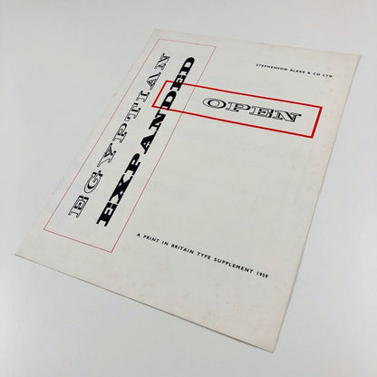 Egyptian Expanded Open | Stephenson Blake type specimen | Print in Britain, 1959