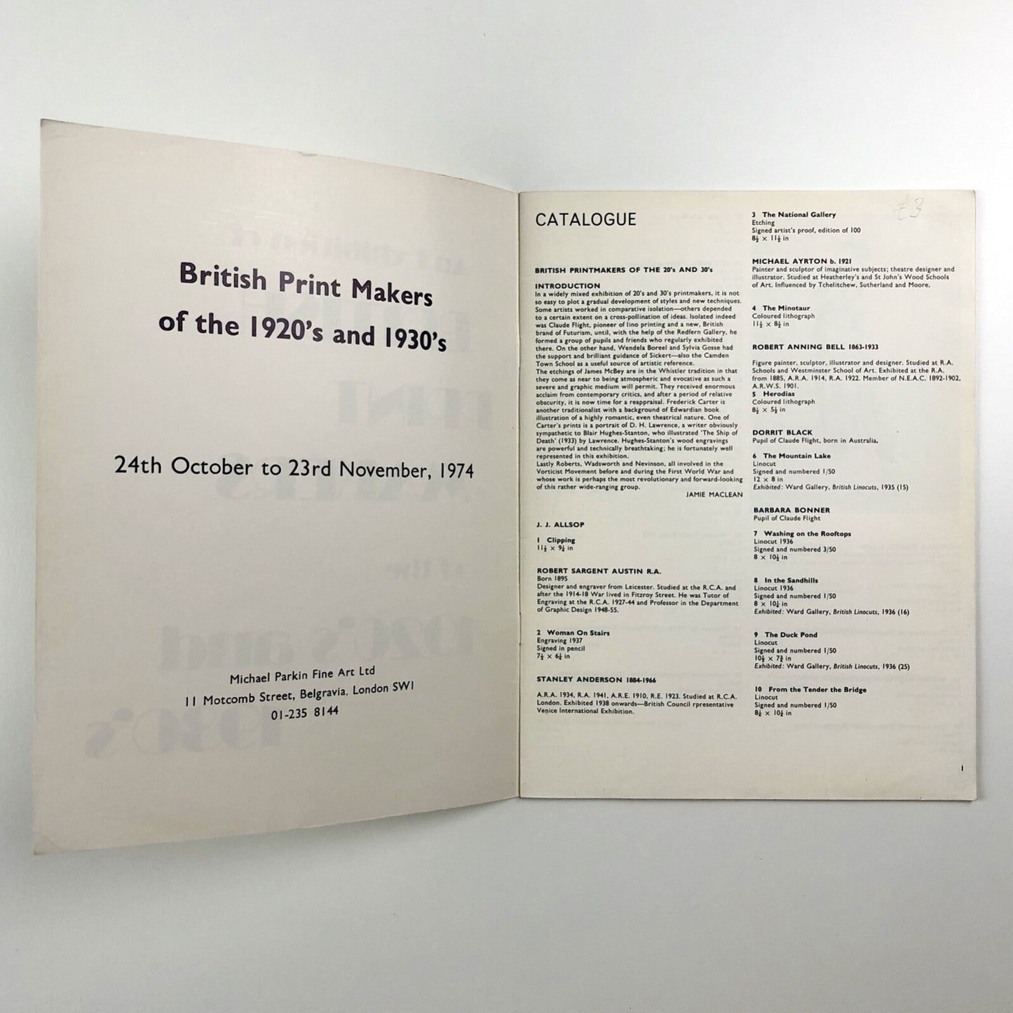 British Print Makers of the 1920’s and 1930’s | Michael Parkin Fine Art 1974