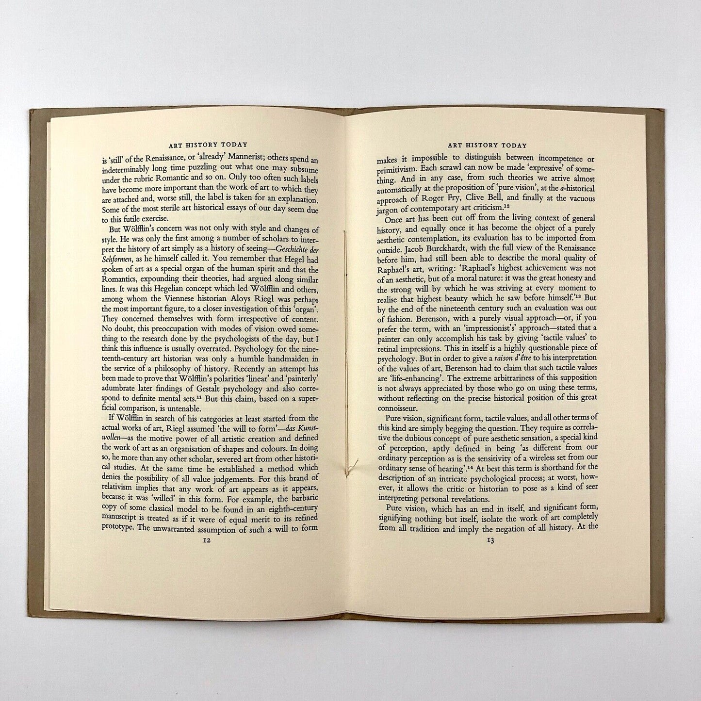 Art History Today by L.D. Ettlinger. An Inaugural Lecture | UCL 9 March 1961