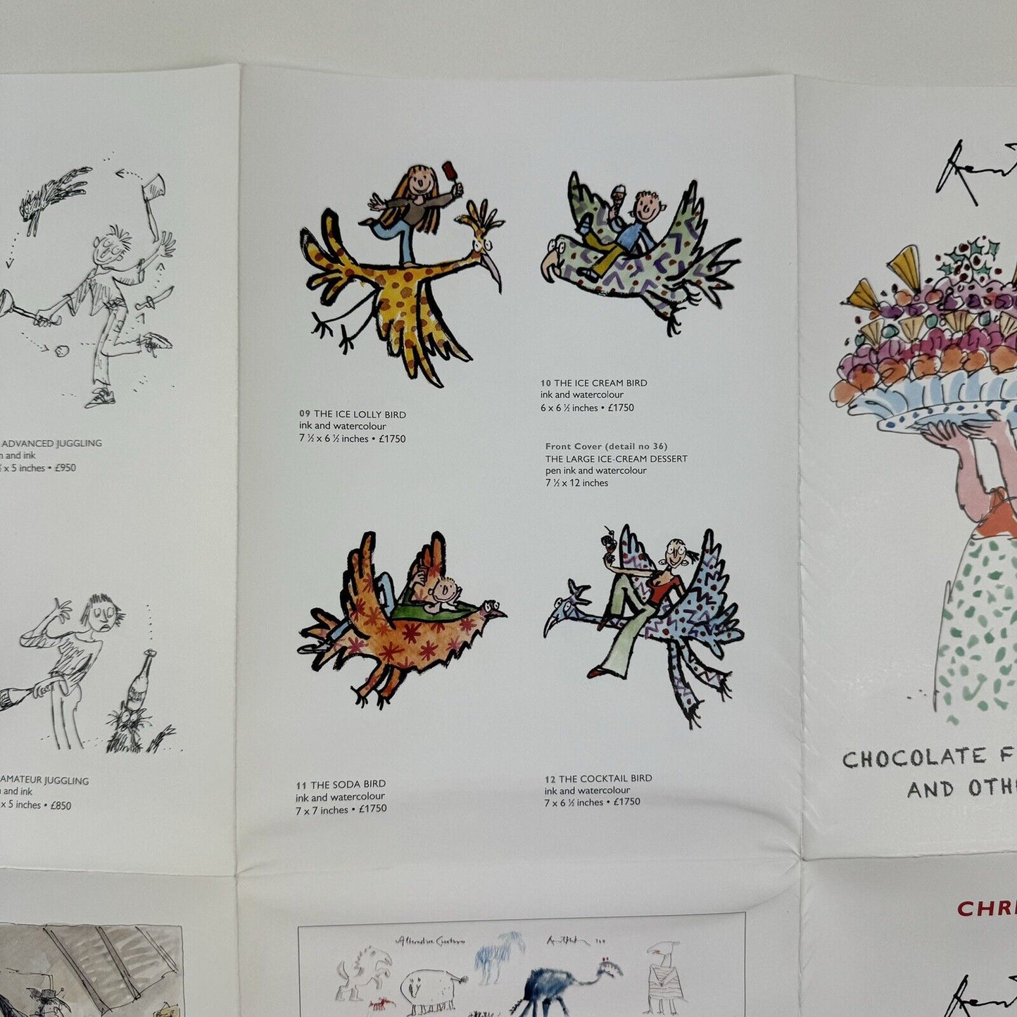 Promotional sheet/private view invite Quentin Blake Chocolate Fudge Banana Cake and Other Delicacies | Chris Beetles Gallery, 2011