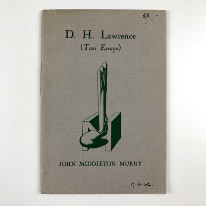 D.H. Lawrence (Two Essays) John Middleton Murry | Cover design by Raymond McGrath