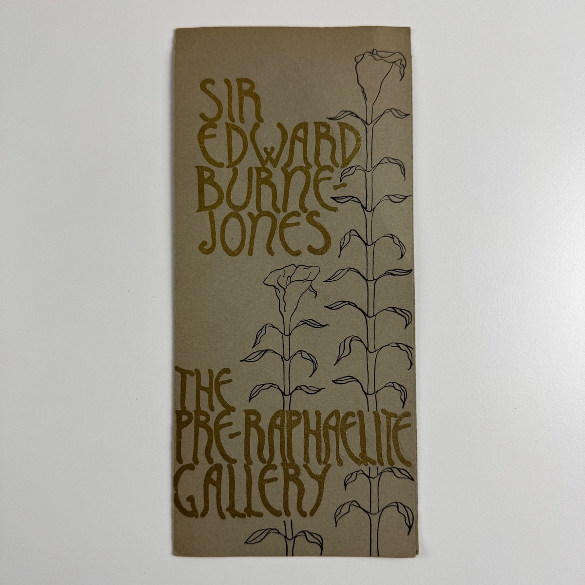 Leaflet for the exhibition Paintings by Sir Edward Burne-Jones | Pre-Raphaelite Gallery, Antique Hypermarket, London 1969