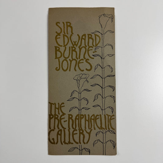 Leaflet for the exhibition Paintings by Sir Edward Burne-Jones | Pre-Raphaelite Gallery, Antique Hypermarket, London 1969