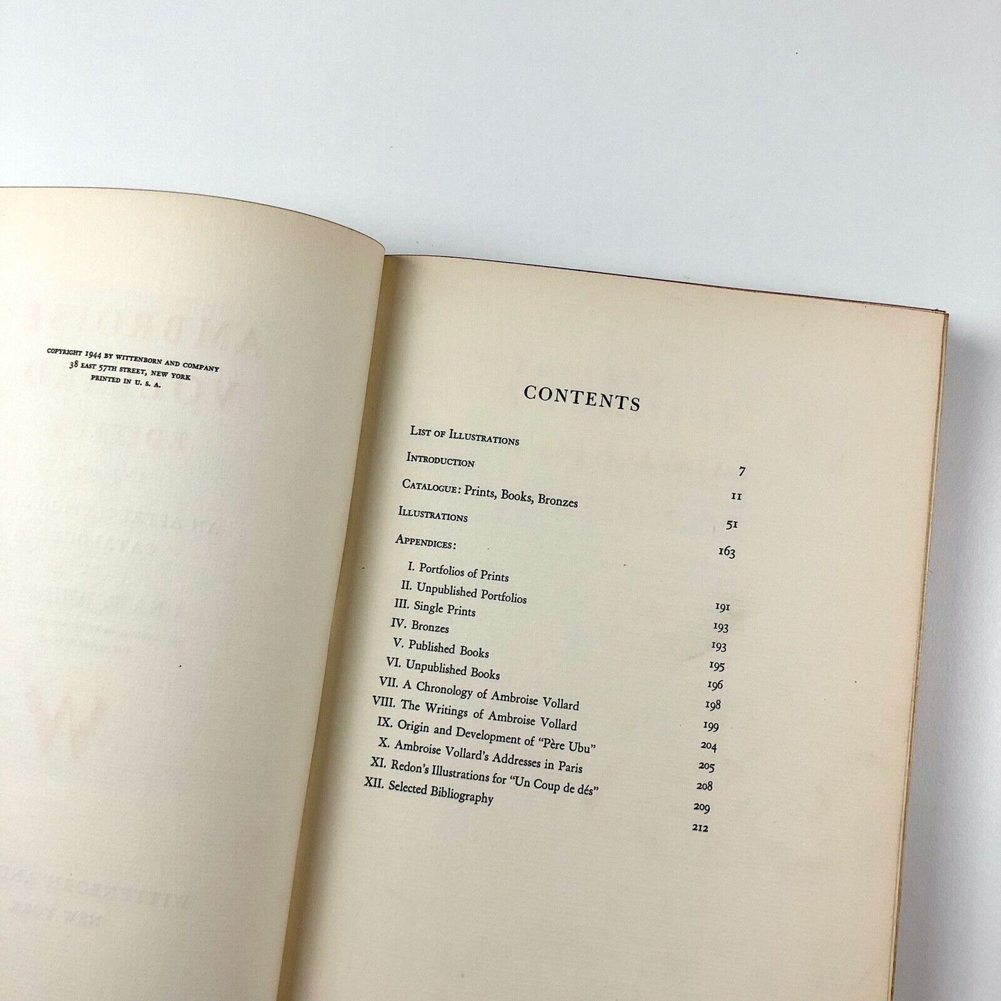 Ambroise Vollard Editeur 1867-1939 – An appreciation and catalogue by Una E. Johnson, Curator of Prints and Drawings, The Brooklyn Museum, 1944 | Wittenborn and Company, New York (1949)
