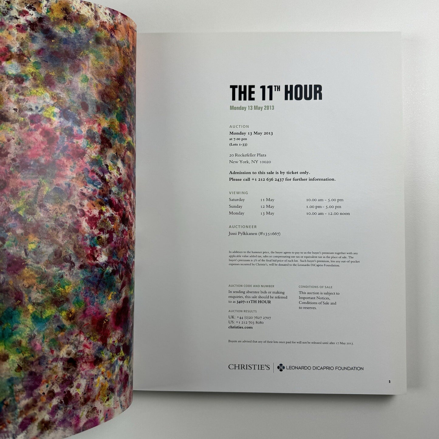 The 11th Hour. Leonardo di Caprio Foundation | Christie's New York catalogue, 13 May 2013