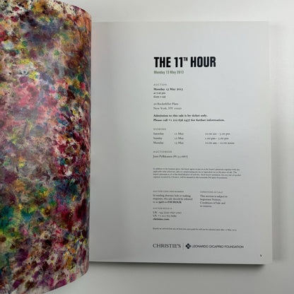 The 11th Hour. Leonardo di Caprio Foundation | Christie's New York catalogue, 13 May 2013