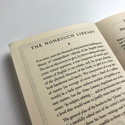 Two New Authors in the Nonesuch Press Library: Ben Jonson, Thomas De Quincey 1939 | Promotional leaflet